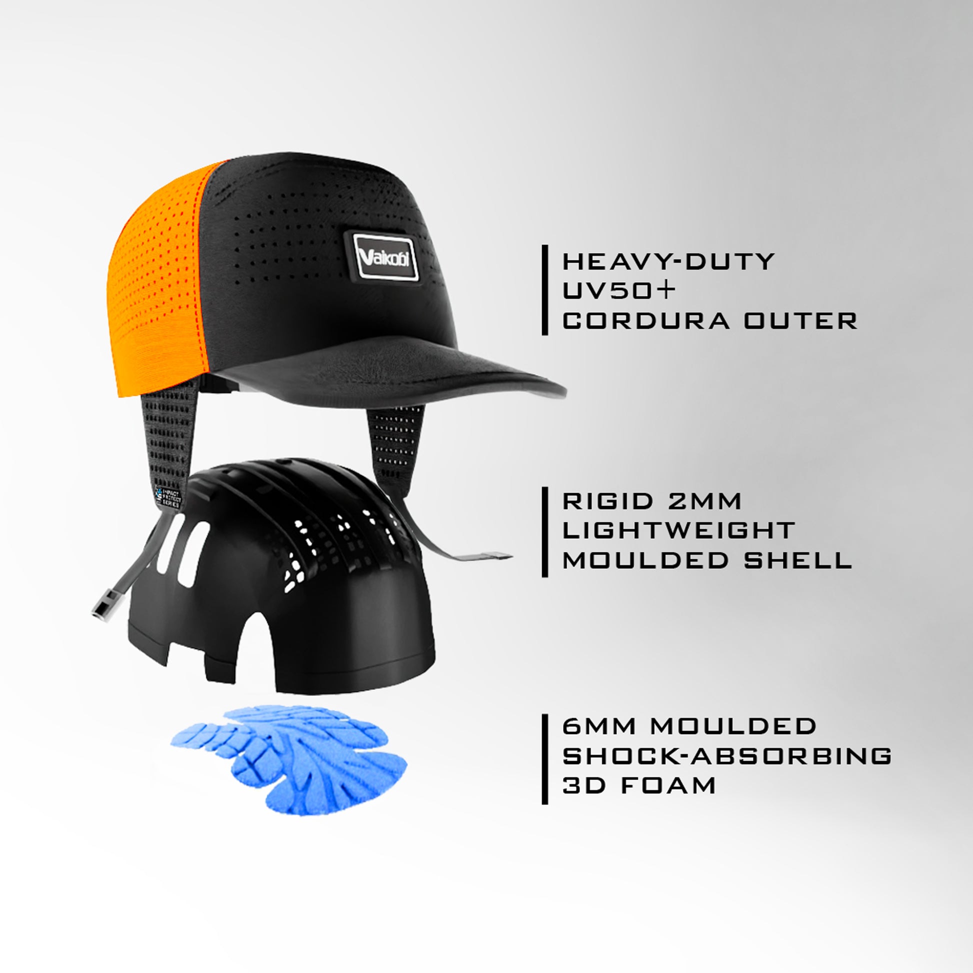 Vaikobi IPS (impact protection system) Cap with cord - Orange (VK-405-OR)