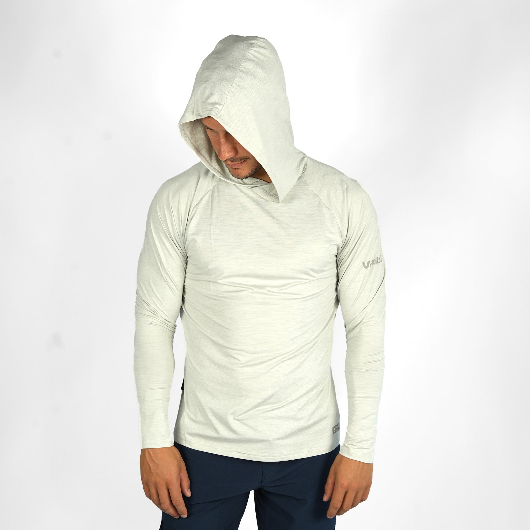 VAIKOBI UV Hooded Ocean Tech Tee - Silver (VK-147-SLV)