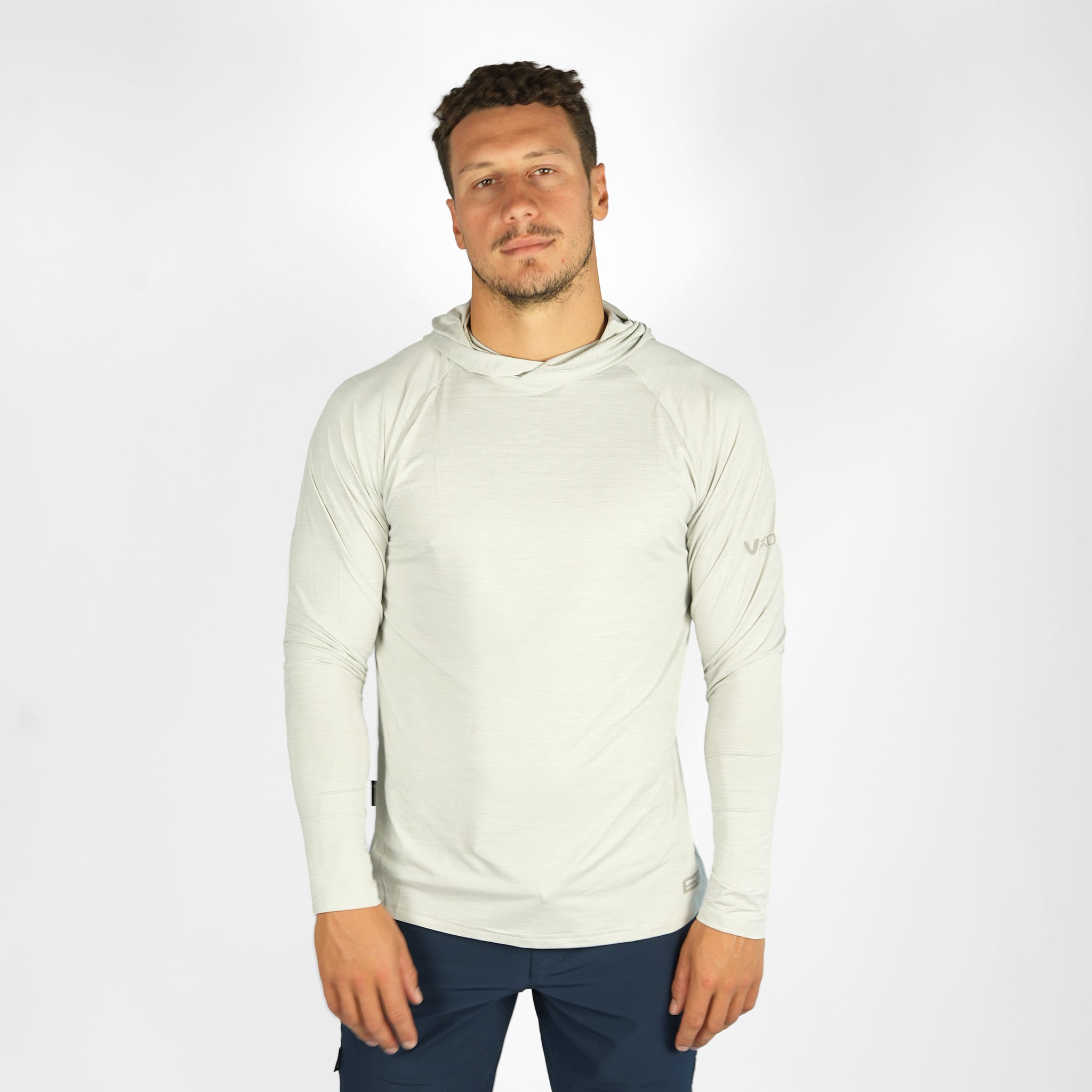 VAIKOBI UV Hooded Ocean Tech Tee - Silver (VK-147-SLV)