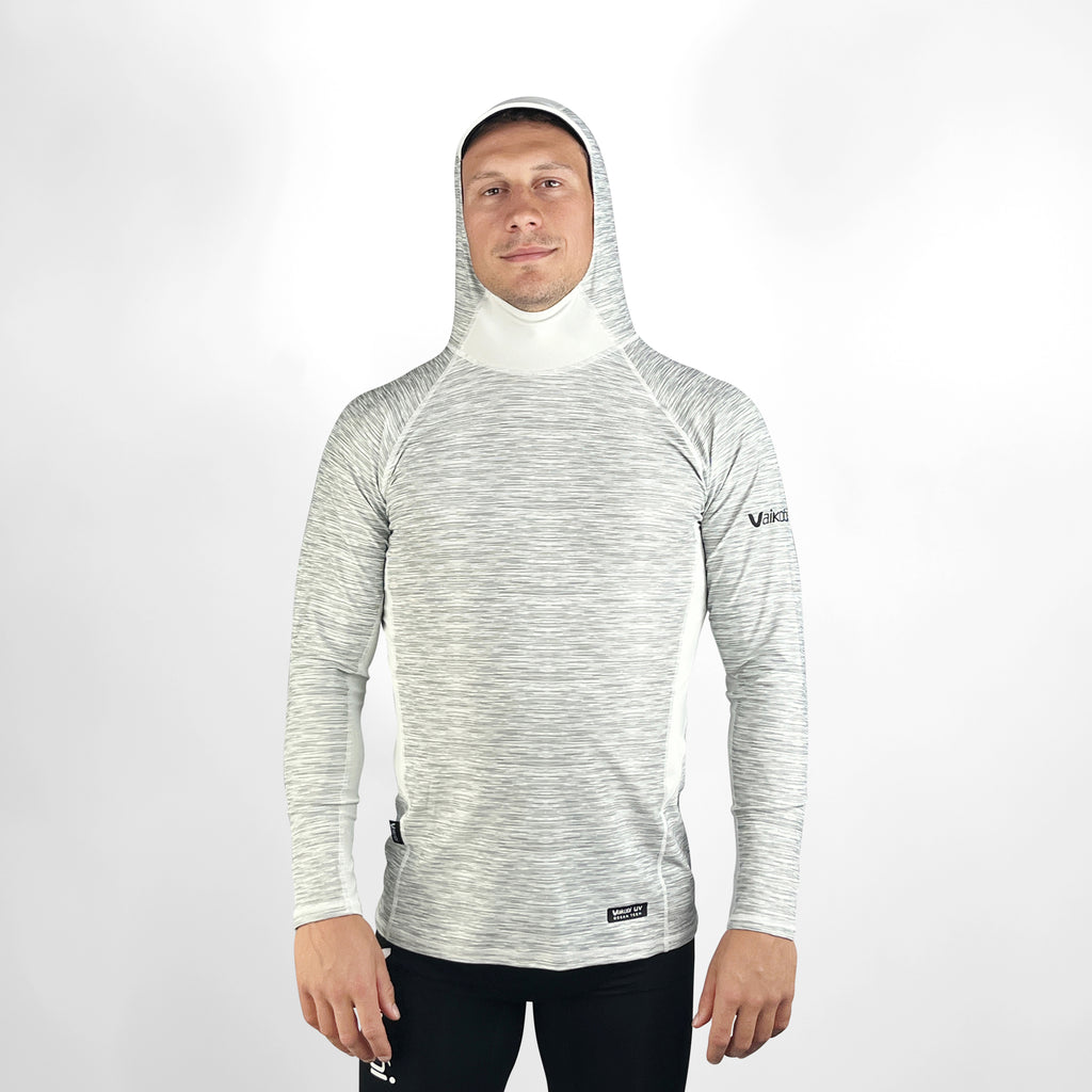 Vaikobi Hooded UV Long Sleeve Rash Top - Silver - VK-252-SLV