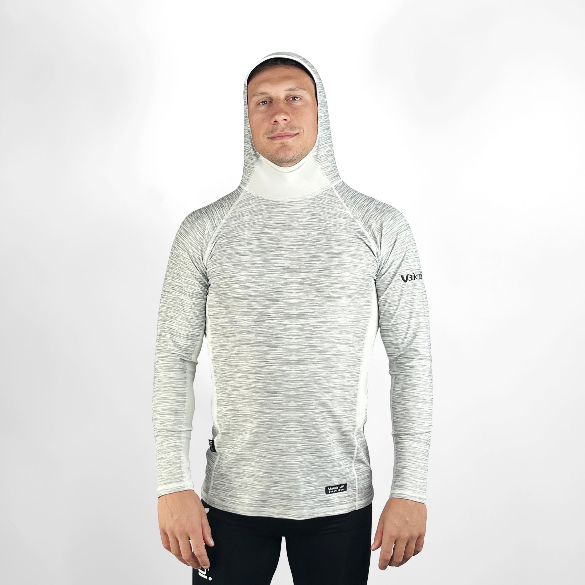 Vaikobi Hooded UV Long Sleeve Rash Top - Silver (VK-252-SLV)