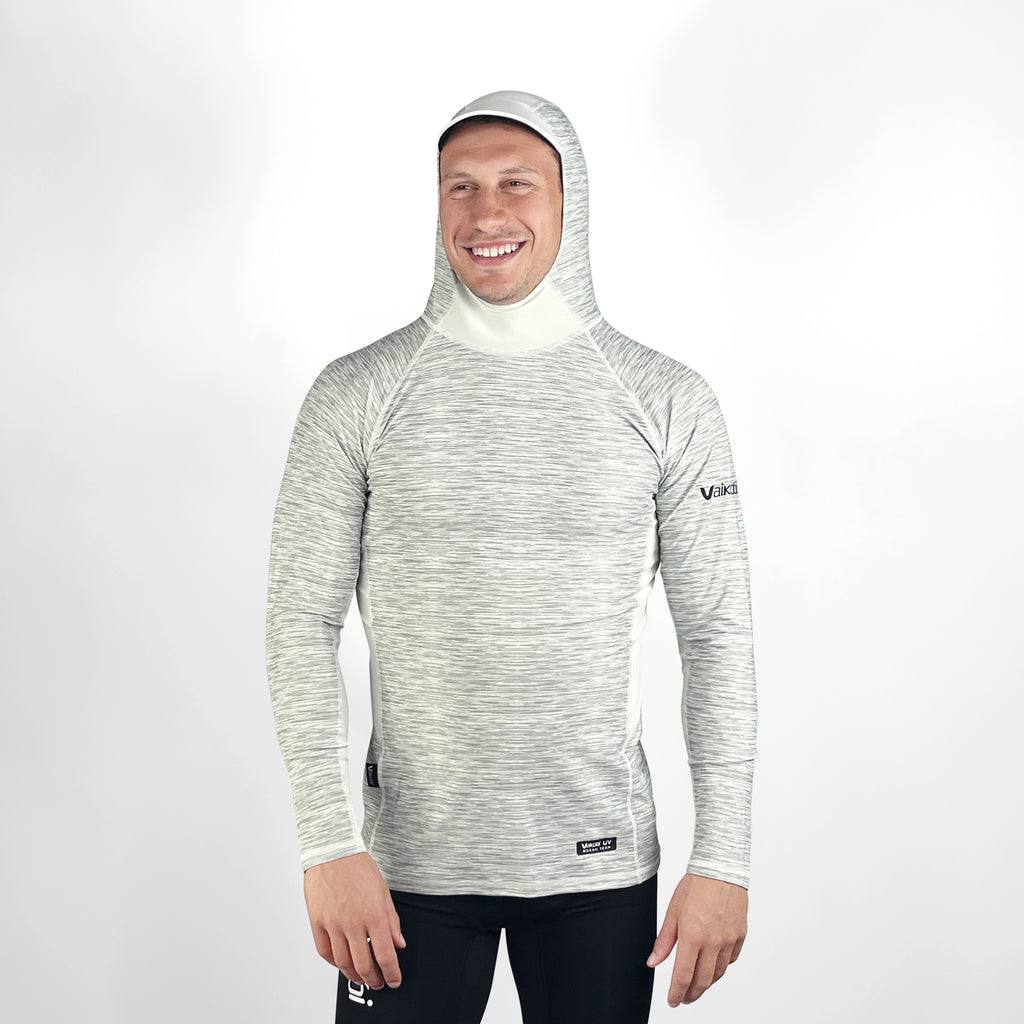 Vaikobi Hooded UV Long Sleeve Rash Top - Silver - VK-252-SLV