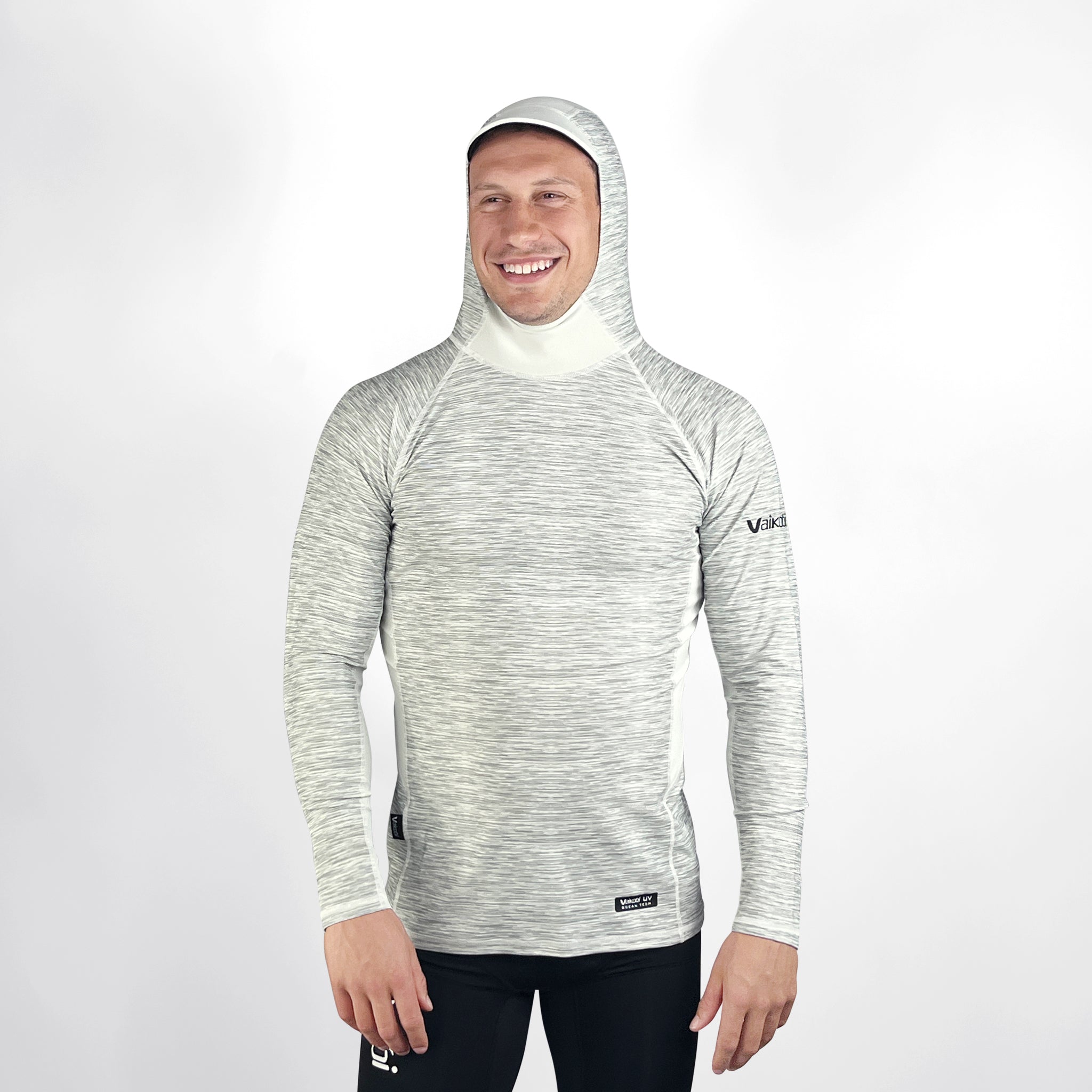 Vaikobi Hooded UV Long Sleeve Rash Top - Silver (VK-252-SLV)