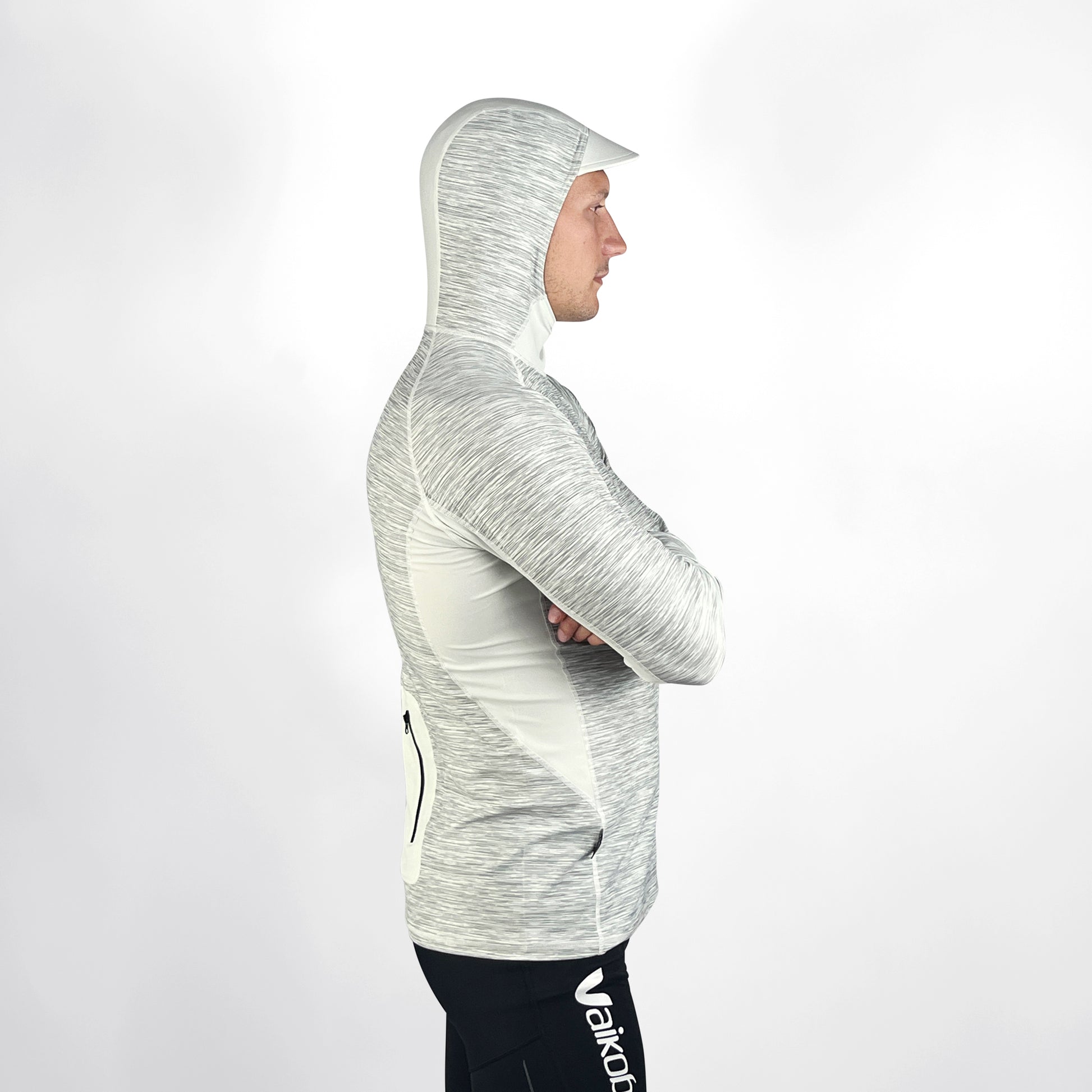Vaikobi Hooded UV Long Sleeve Rash Top - Silver - VK-252-SLV