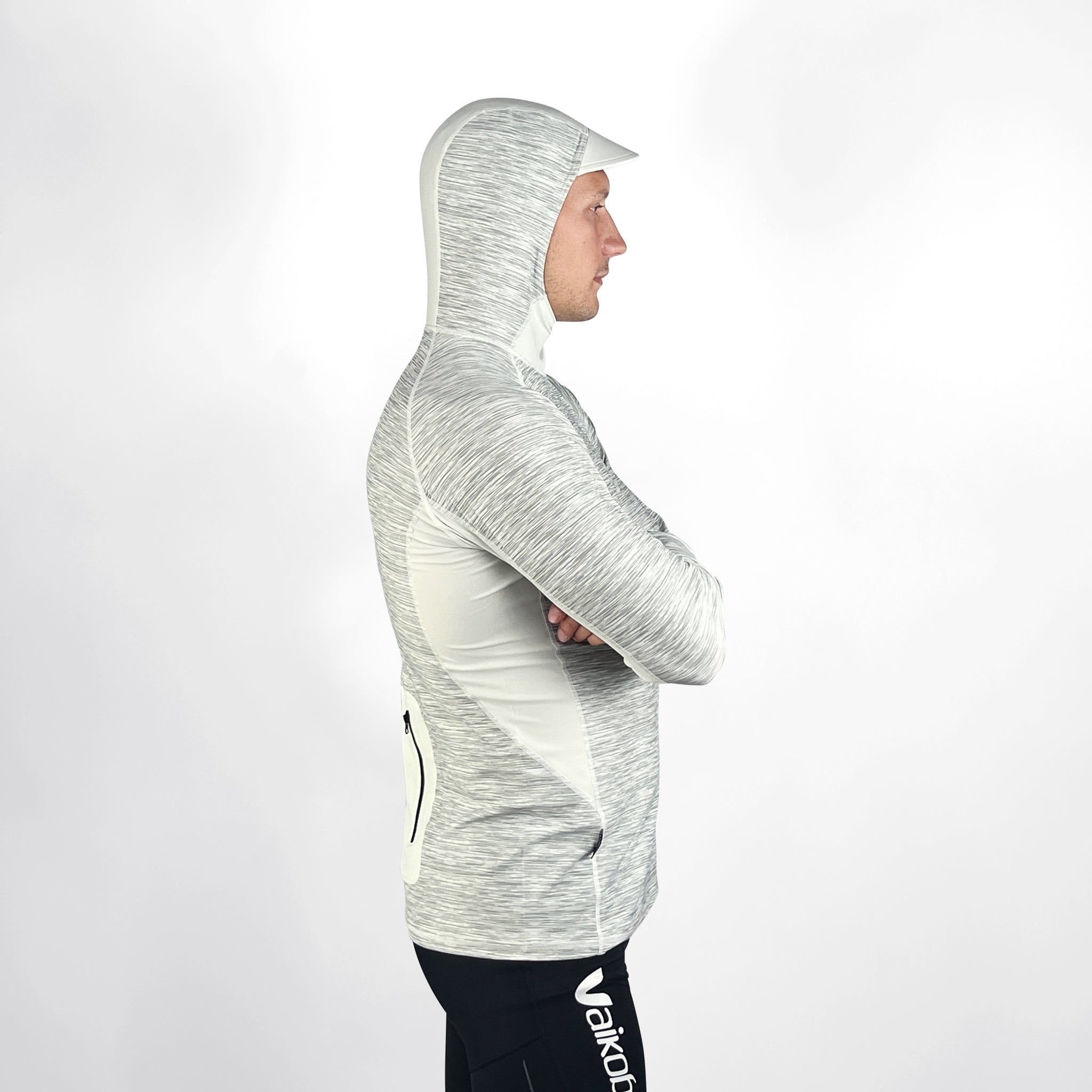 Vaikobi Hooded UV Long Sleeve Rash Top - Silver (VK-252-SLV)