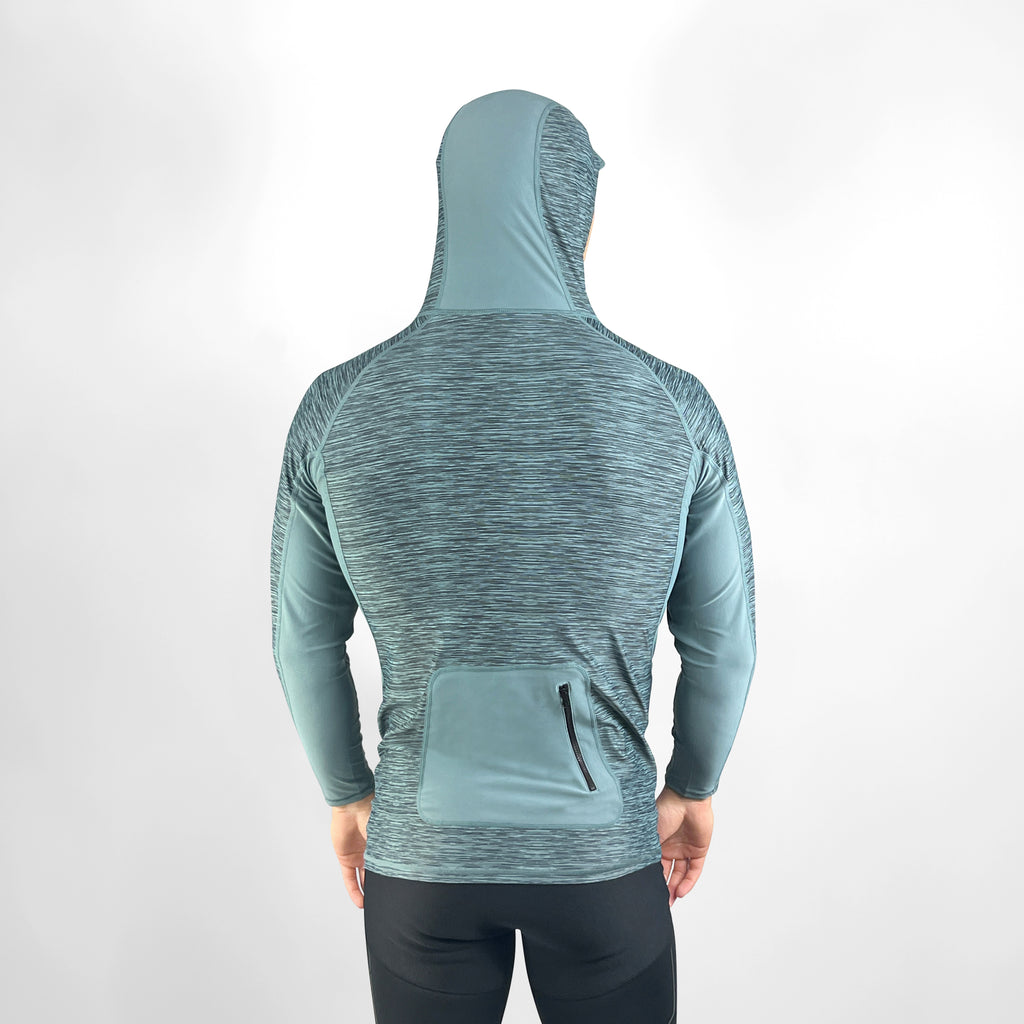 Vaikobi Hooded UV Long Sleeve Rash Top - Steel Blue - VK-252-STB