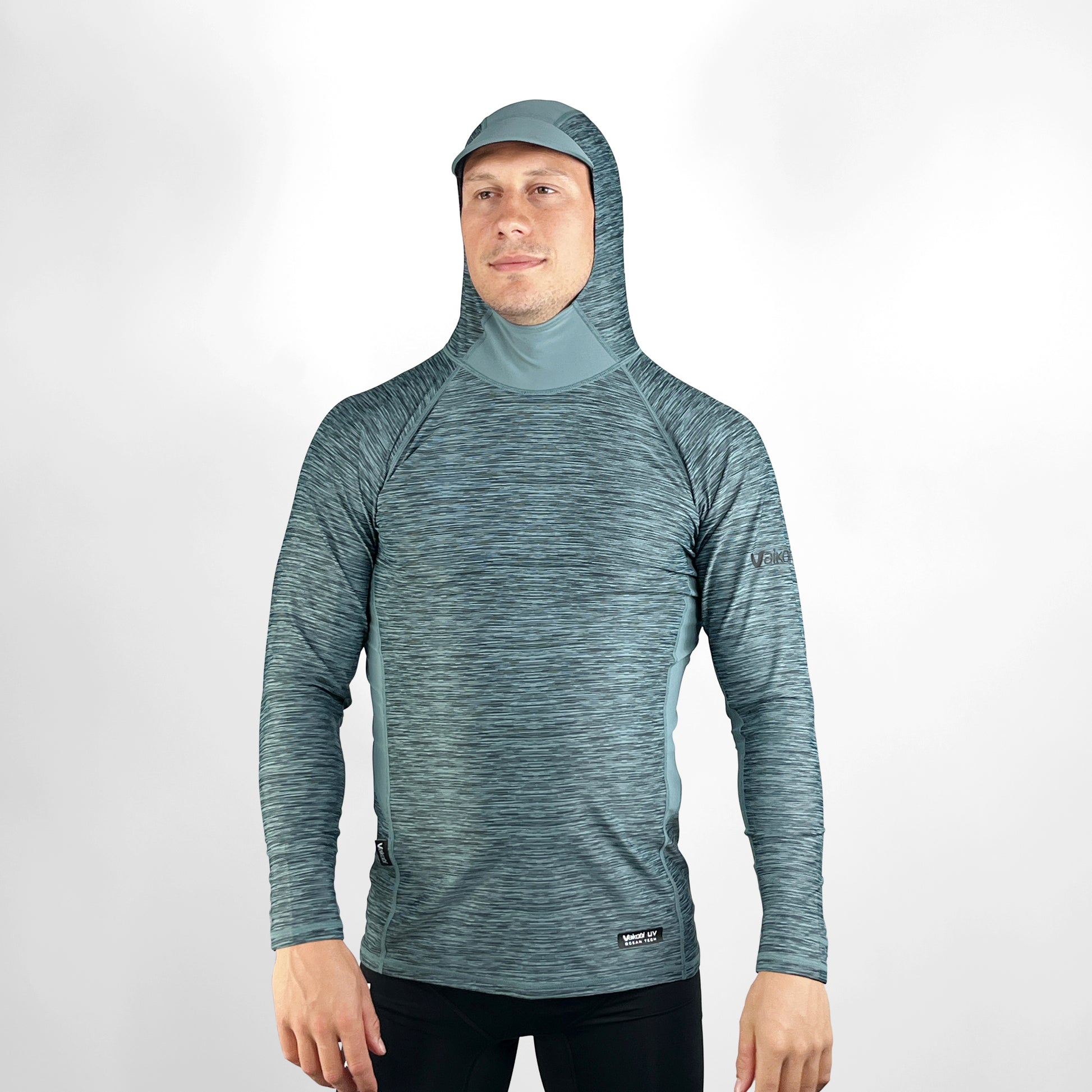 Vaikobi Hooded UV Long Sleeve Rash Top - Steel Blue - VK-252-STB