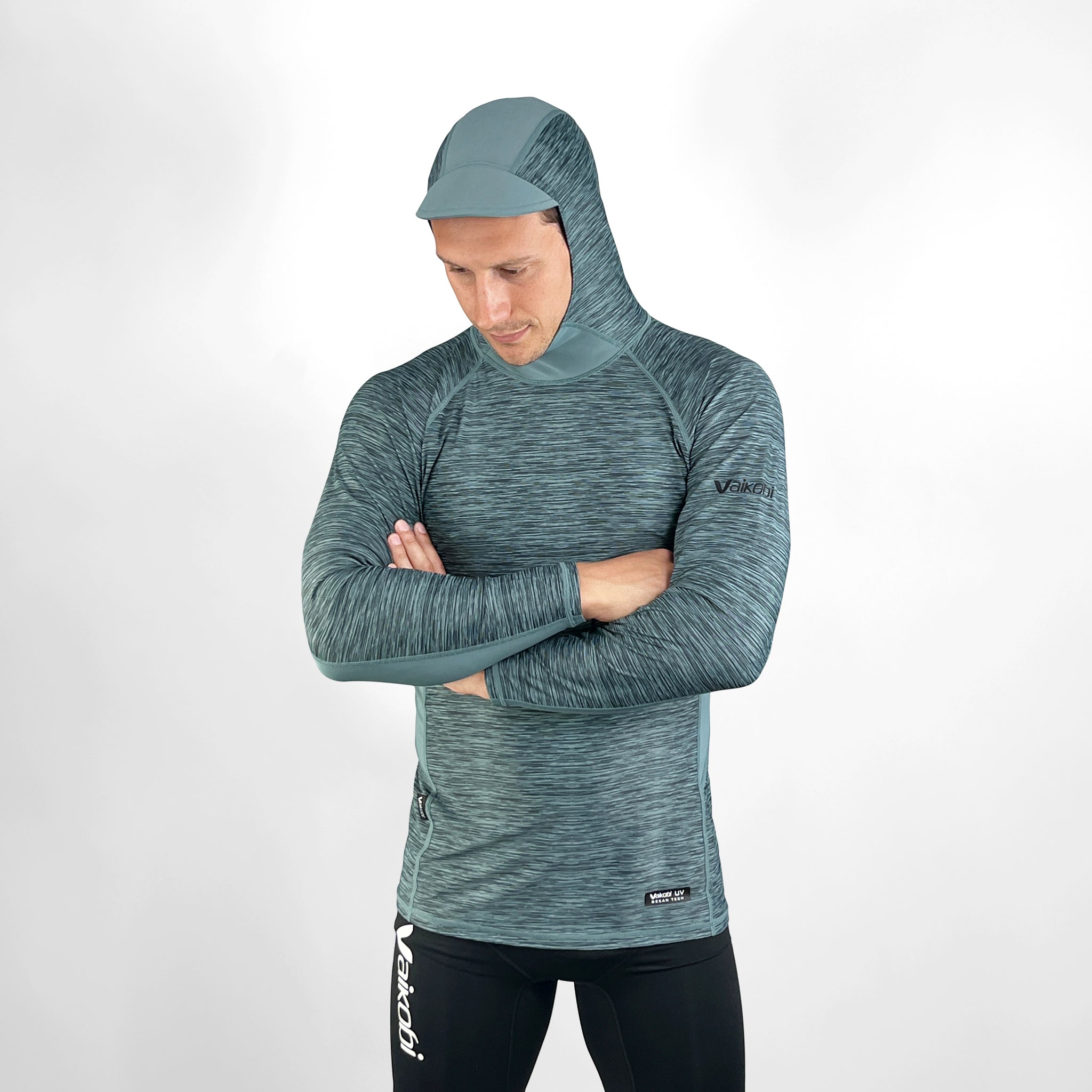 Vaikobi Hooded UV Long Sleeve Rash Top - Steel Blue (VK-252-STB)
