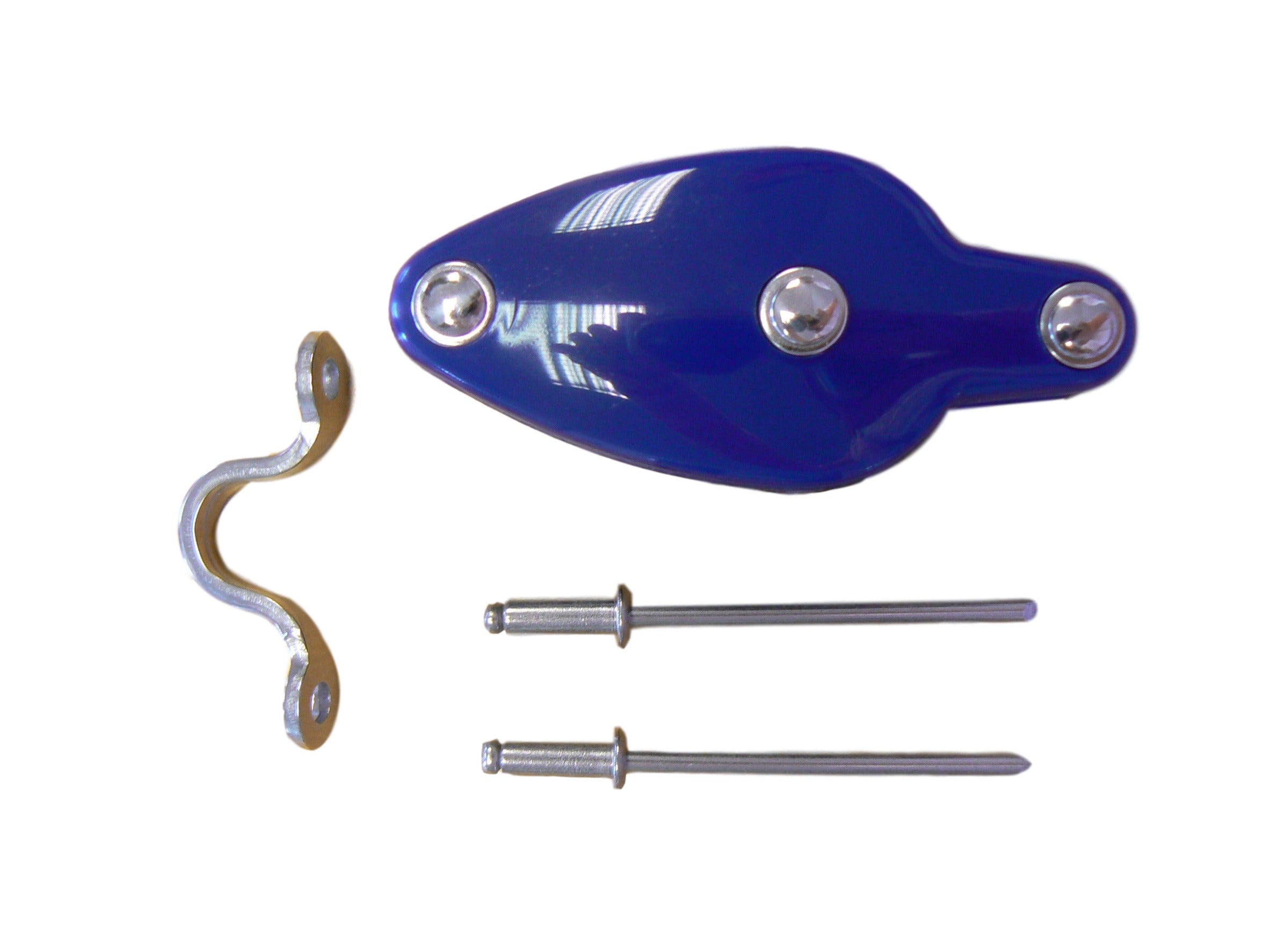 Holt Laser/ILCA Boom Block &amp; Becket With Eye Strap &amp; Rivets - Blue (HT7143) - Replacement

Mainsheet block for end of boom with becket for end of mainsheet to be attached to. Includes stainless steel strap and rivets for fixing.