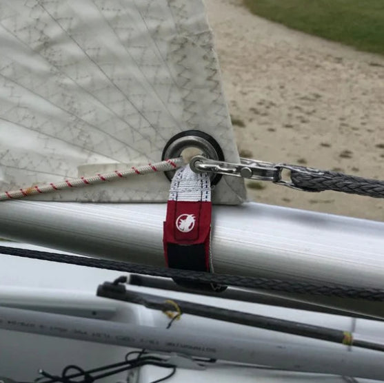 Rooster Clew Strap for Laser/ILCA/Feva - 50mm (130556)

Roosters ultimate clew tie down.&nbsp;

This simple and clever design holds the clew tightly in place for optimal sail shape. It is easy&nbsp; to fit and slides freely on the boom with outhaul adjustment.

This item is for 50mm boom diameter to suit Laser/ILCA and Feva, but can be used on other classes of boat as well.