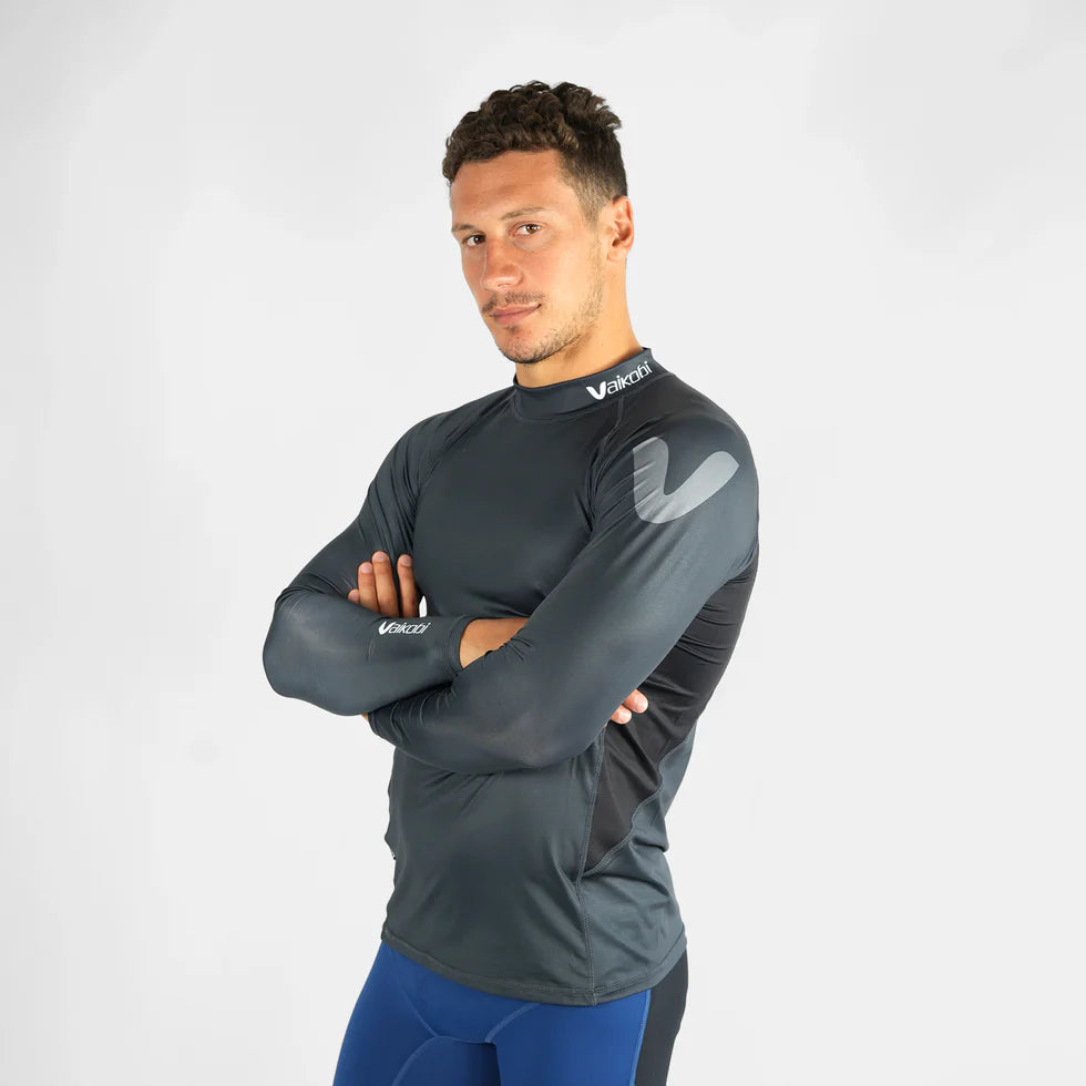 Vaikobi UV Long Sleeve Rash Top - Charcoal (VK-255-CH)