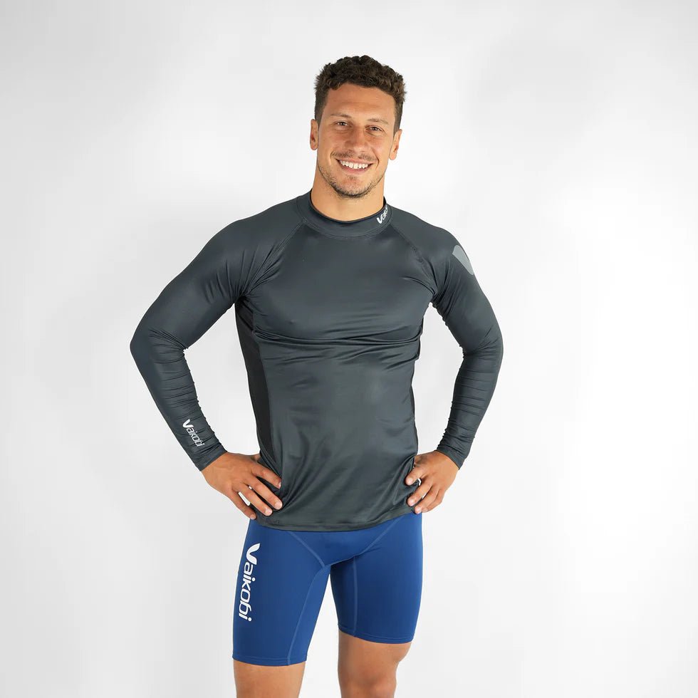 Vaikobi UV Long Sleeve Rash Top - Charcoal (VK-255-CH)