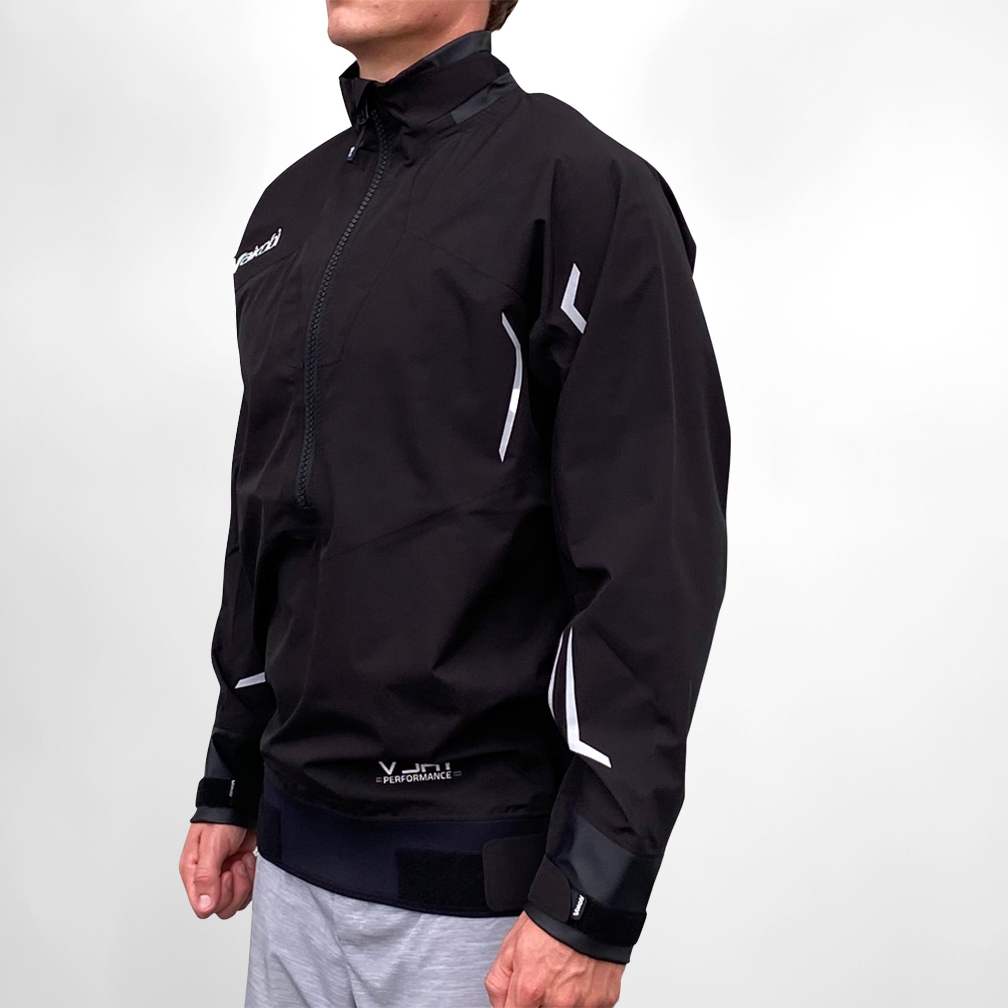 Vaikobi Vdry Performance Smock in Black - Side View and Vaikobi VK-267-BK Smock on a sailor