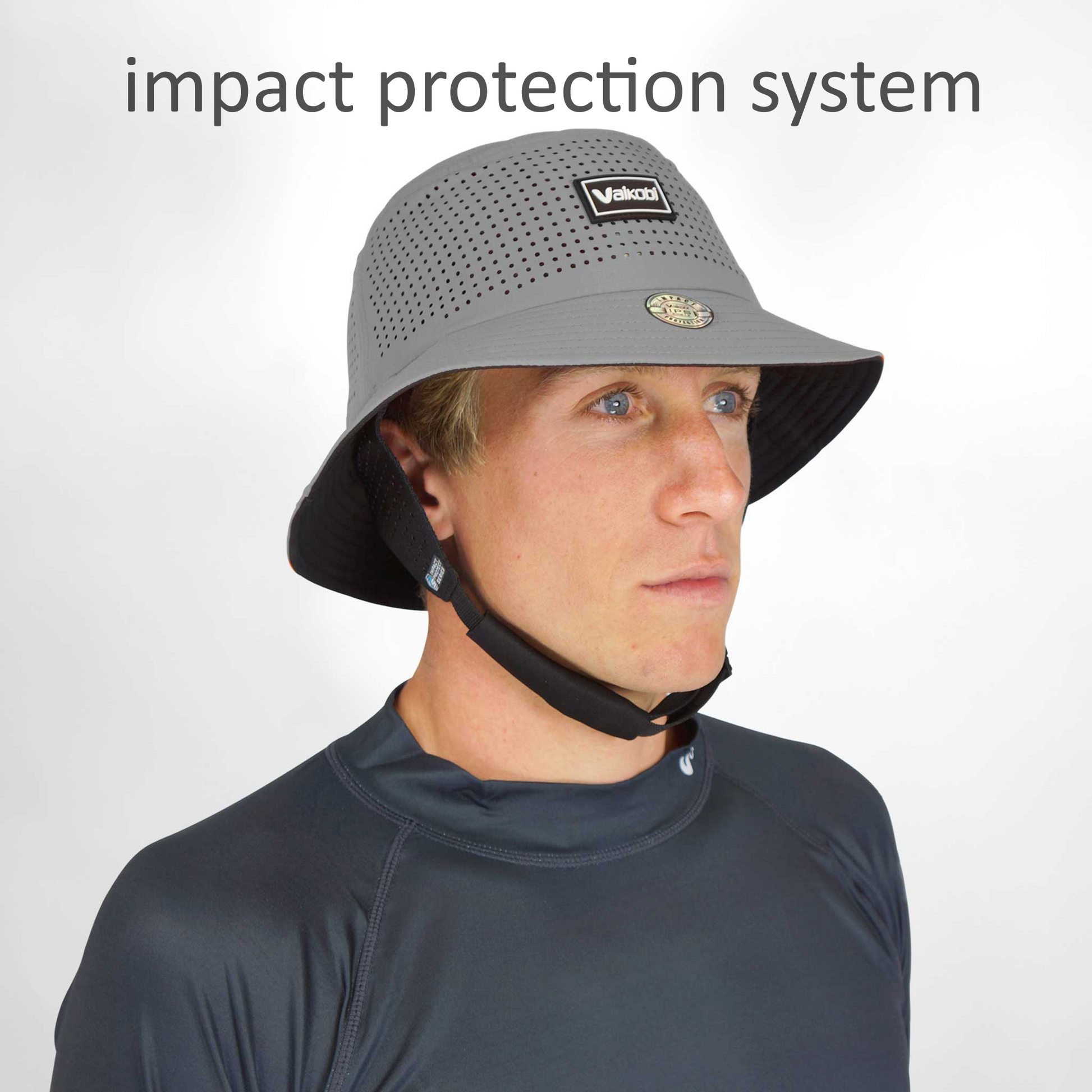Vaikobi IPS (impact protection system) Bucket Hat with strap - Grey - VK-406-GY