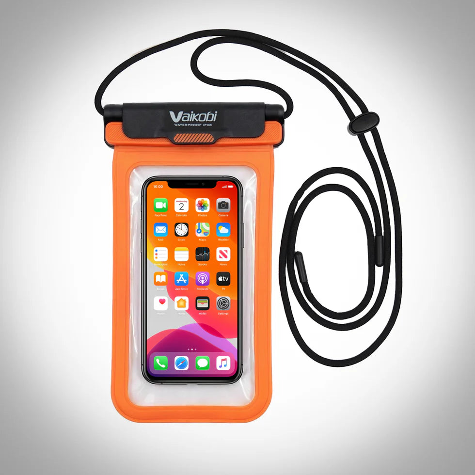 Vaikobi Waterproof Phone Case (VK-393)

CARRY AND USE YOUR PHONE WHILE ON THE WATER - great for all water sports

The&nbsp;Vaikobi Waterproof Phone Case&nbsp;lets you carry and use your phone while you’re on the water. Designed to keep your device safe from water, sand, and dust, it gives you the confidence to paddle, sail, or explore without leaving your phone behind. With a clear touchscreen window and secure attachment system, you can take photos, check maps, or make a call - then get straight back to yo