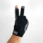 Vaikobi Gen 2 V-Grip Full Finger Deck Gloves - Back Vee View - Grey/Black - Sailing Gloves