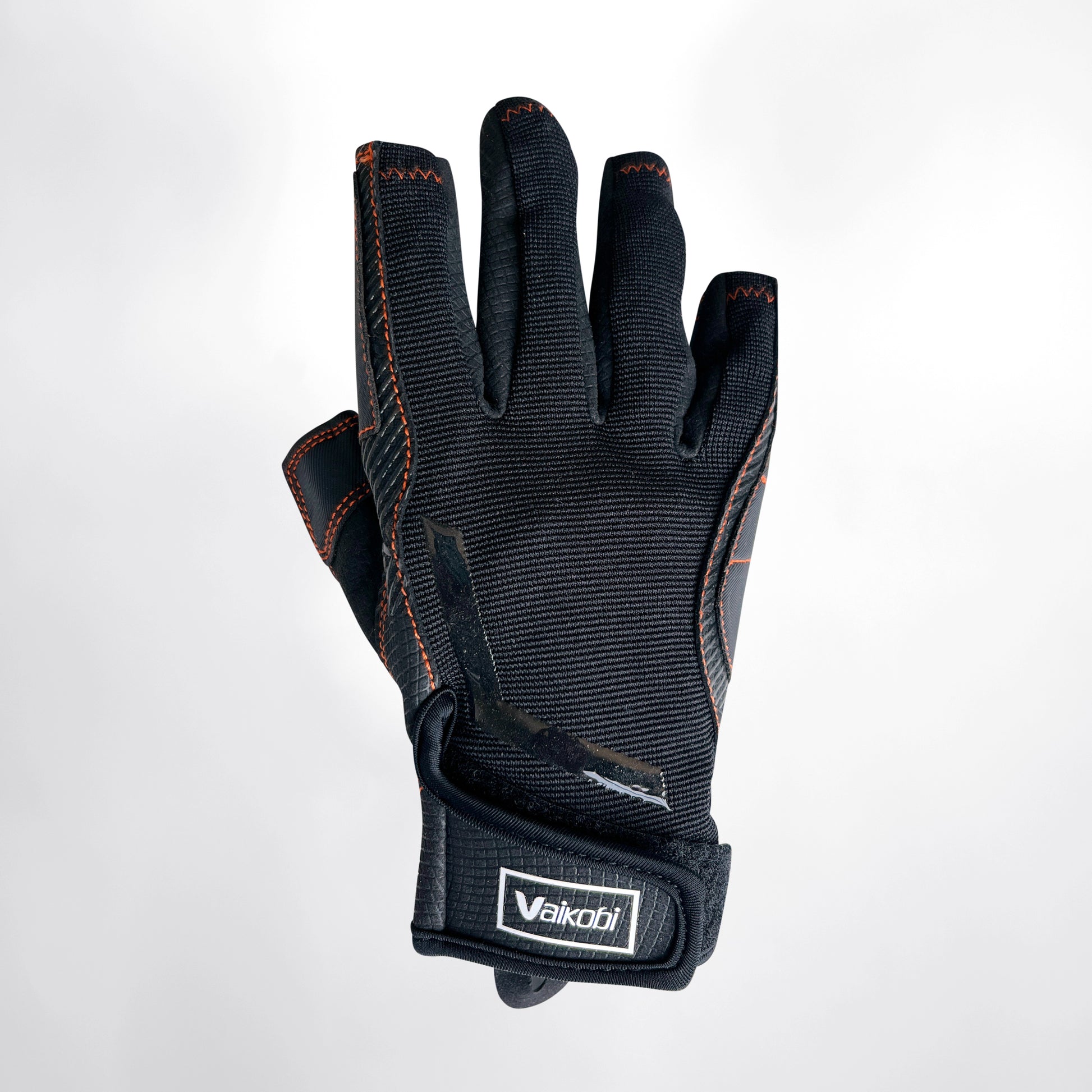 Vaikobi Gen 2 V-Grip Pro Short Finger Gloves - Back Empty View - Black - Sailing Gloves
