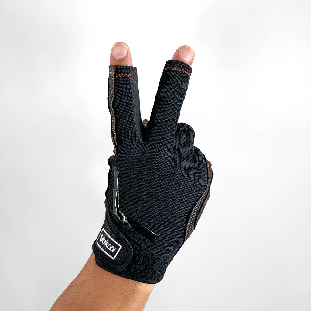 Vaikobi Gen 2 V-Grip Pro Short Finger Gloves - Back Vee View - Black - Sailing Gloves
